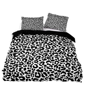 Bedding sets Luxury Style Set 220x240 Black and White Leopard Duvet Cover with Pillowcase Premium Quilt Bed 230717