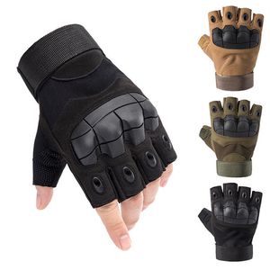 Recensione dei migliori guanti da equipaggiamento tattico Caccia sportiva Tiro in bicicletta Combattimento senza dita Paintball Carbon knuckle Half Finger Cycling269b