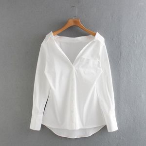Женские блузки весна лето белая женщина рубашка с длинным рукавом блузка топ повседневная мода Blusas de Mujer