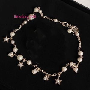Beaded Neckor Fashion Woman Halsband Trend Halsband Pearl Necklace Star Heart Long Neckor Charm smycken för presentförsörjning