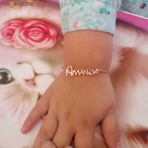 Lovely New Baby Personalized Children Jewelry Stainless Steel Custom Kids Name Bracelet Handmade Gifts L230620