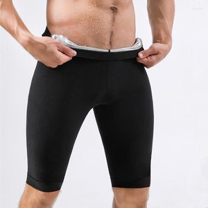 Men's Body Shapers Sauna Sweat Pants Thermo Shorts Compression Hight Waist Leggings Gym Polymer Boxer Workout Fitness Anti-Slip Shaper