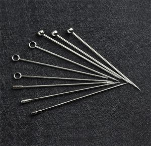 1000pcs Novo Metal Fruit Stick Aço Inoxidável Cocktail Pick Tools Prata Reutilizável Cocktails Drink Picks 4.3 Polegadas 11cm Cozinha Bar Festa Bar Ferramenta JL1608