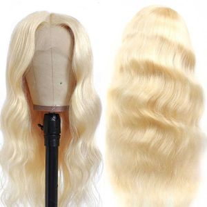 Perucas Sintéticas 613 Body Wave Lace Wig Sintético para Mulheres Negras Middle t Part 613 Blonde Highlight Borgonha Cosplay Uso Diário 230227