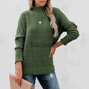Women's Sweaters Spring Autumn Acrylic Women's Sweater Turtleneck Long Sleeve Pullover Knitted Solid Loose Fashion Office Lady Sweater J230718 J230718