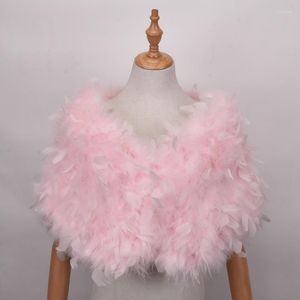 Scarves Ostrich Feather Cape Fur The Bride Wedding Dress Shawl Winter Coat Authentic Gown Conference med en tank top