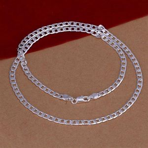 Collana da uomo lunga 24 '' 60 cm lunga 4 mm Catene a maglie in argento sterling 925 n132 sacchetti regalo whole218I