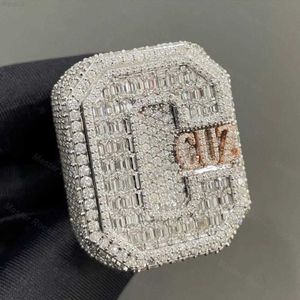 Designer Jewelry Custom Diamond Hip Hop Rings Men Iced Out Championship Ring 925 Sterling Silver Moissanite Baguette Letter Ring