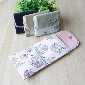 Storage Boxes Women Girl Flower Pattern Sanitary Pad Organizer Purse Napkin Towel Bags Cosmetic Pouch Case Bag