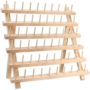 Sewing Notions & Tools Home 60 Spool Wooden Thread Rack And Organizer Solid Wood Shelf Folding Storage For Quilting Embroidery310T