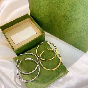 Luxus Creolen Designer für Frauen Bambus Huggie Ohrringe Gold Modeschmuck G Kreis Ohrstecker Silber Schmuck Charm Ohrring 237182C