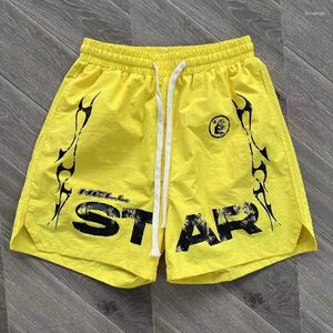 Homens hellstar shorts vintage high street masculino shorts casuais basquete secagem rápida calças de praia esporte correndo hip hop bolso streetwear a1