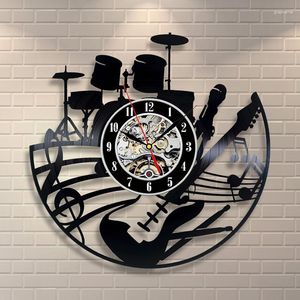 Relógios de parede Relógio de tambor para sala de estar Suporte digital vintage