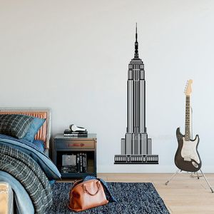 Väggklistermärken York City Empire State Building Decal vardagsrumsdekoration klistermärke borttagbar tapet modern heminredning LL2581