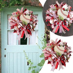 Decorative Flowers Wall Mounted Home Decor Wreath For Love And Signage Functional Baseball Door Hanger Welcome Sign Office