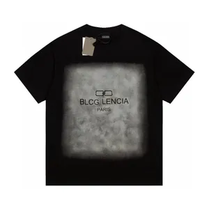 BLCGレンシアサマーTシャツハイストリートヒップホップスタイル100％コットン品質の男性と女性ドロップスリーブルーズTシャツ特大トップ23236
