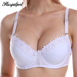 BHs Plusgalpret Frauen leicht gepolsterte Push-Up-BH Sexy Unterwäsche Dessous Blumenstickerei Bügel Plus Größe 36B 38B 40B 42B214V