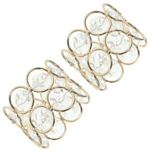 Set di stoviglie 2 pezzi Metallo Squisito tovagliolo Tovagliolo Tovagliolo Anello riutilizzabile Decorazione in oro Semplice ed elegante Perline di cristallo Fornitura in acciaio inossidabile