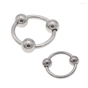 Gymkläderman Crotch Ring underkläder 304 Metall rostfritt ringar med bollar Fyscial boxare Chasity Cage Apparel Lingerie Steel