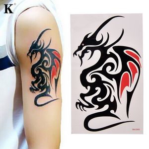 1 Foglio Lupo Tigre Drago Body Art Temporaneo Donna Uomo Tatuaggio Impermeabile Grande Adesivo Tatuaggio Cool Skin Decor