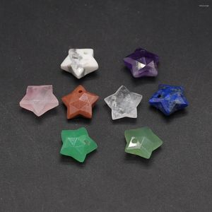 Ciondoli Ametiste naturali Quarzo rosa Avventurina verde Ciondolo a forma di stella a cinque punte Per creazione di gioielli Collana Formato regalo 12,5x12,5 mm