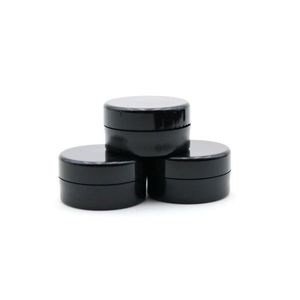 5ML Cosmetic Sample Empty Jar Plastic Round Pot Black Screw Cap Lid, Small Tiny 5Gram Bottle, for Make Up, Eye Shadow, Nails, Powder, P Main