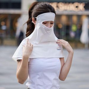 Bandanas Summer Mask Outdoor Cycling Respirável Unissex Women Men Silk Neckline Sunscreen Babete Full Face UV Protection