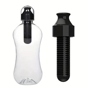 1pc 16.9 Oz Water Filter Bottle With High Purity Activated Carbon For Hiking, Backpacking, Camping, Travel, Portable Water Purifier Bottle