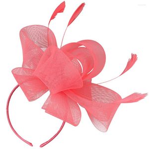 Bandane Tea Party Cappello Bianco Fermagli per capelli Fascinator Clip Fiori Cappelli Abs da donna