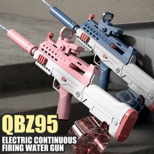 Песчаная игра с водой Fun Electric Gun QBZ95 Super Automatic Gloves Playmy Bool Peach Party Party Outdoor Games Детские игрушки 230718