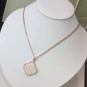 fashion designer necklace clover necklaces jewelry designers sweater chain 18K rose gold silver plated 25MM slide pendant Necklace gold jewelry woman party gift