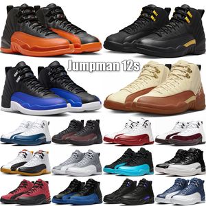 Jumpmans 12 12S لكرة السلة أحذية للمدربين المصممين الجلود الرائعة البرتقالية البرتقالية الفرنسية الأزرق المفرط Royal Cherry Black Taxi في الهواء الطلق حجم 40-47