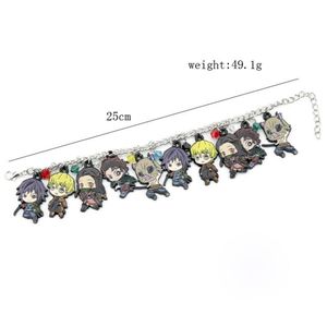 Braccialetti con ciondoli 2021Anime Demon-Slayer Kimetsu No-Yaiba Bracciale Kamado Tanjirou Braccialetti in metallo Braccialetti Gioielli per uomo Donna235r