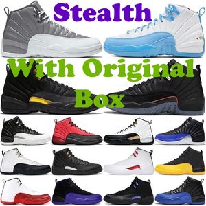 Con Box Jumpman Uomo Scarpe da basket Playoff Royalty Taxi Stealth Reverse Flu Game Hyper Royal Twist Utility Dark Concord Scarpe da ginnastica da uomo Sport all'aria aperta Sneakers