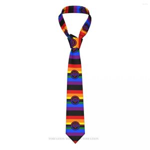 Bow Ties LGBT Poly Flag Bisexual 3D Printing Tie 8cm bred polyester slips skjorta tillbehör parti dekoration