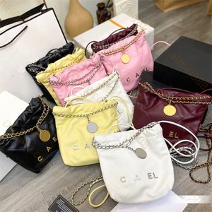 Designers 22 bolsa de mão saco de lixo embreagem de luxo bolsas femininas masculinas couro genuíno cadeia de pérolas crossbody ombros bolsas de atacado totes bolsas hobo carteira