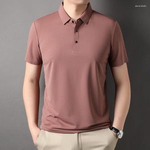 Men's Polos Classic Men Polo-Shirt Summer Fashion Waffle Slim Comfortable Simple Soft Skin-Friendly Traceless Solid T-Shirts S6014