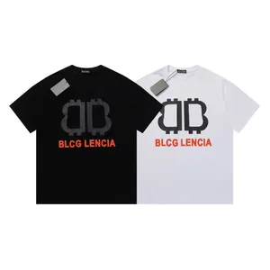 BLCG Lencia Summer T-shirts High Street Hip-Hop Style 100% bomullskvalitet Män och kvinnor släpper ärmen Löst Tshirts Oversize Tops 23208