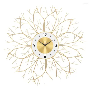 Wall Clocks Nordic Metal Gold Creative Clock Living Room Silent Large Modern Design Relogio De Parede Home Decor LL50WC