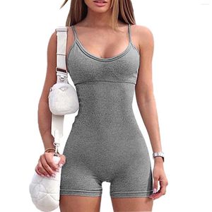 Damen-Trainingsanzüge, solide, ärmellos, rückenfrei, gerüscht, sexy, figurbetont, schmal, Slips, Einteiler, Playsuit, Sommer, Damen, Urlaub, Rave-Outfits, Rompe