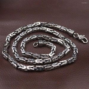 Chains Real 925 Sterling Silver 5mm Byzantine Link Chain Necklace 21.6inch L