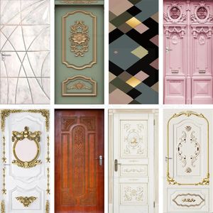 Wall Stickers Retro Door Solid Color Home Decoration Paper PVC Waterproof Selfadhesive Do Old Style Bedroom 230717