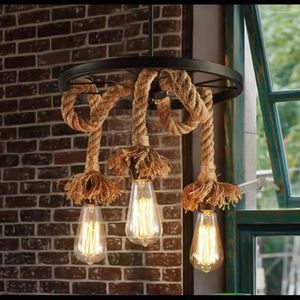 Lampy wiszące przemysłowy żyrandol w stylu vintage w stylu vintage: żelazny ręcznie tkany żyrandol kolor odpowiedni do kawiarni z opcjami oświetleni