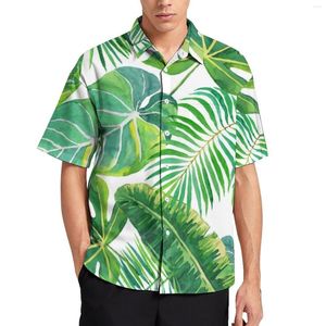メンズカジュアルシャツトロピカルの葉ハワイビーチモダンシャツ夏のヴィンテージブラウスメンズプラスプラスサイズ3xl 4xl