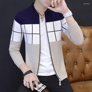 Maglioni da uomo Primavera e autunno Uomo in stile coreano Cardigan Maglione Giacca Felpe scozzesi Cerniera Cappotti lavorati a maglia Maschile