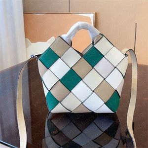 Novo saco feminino colorido de luxo tecido cesto de legumes bolsa de couro de alta qualidade moda bolsa de compras bolsa de ombro cor combinando bolsa de estilo retrô