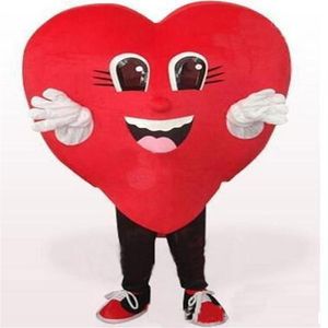 2019 Factory Outlets Love Red Heart Mascot Costume Halloween Wedding Party Red Heart Cartoon Costume Fancy Dress Vuxen Childe258U