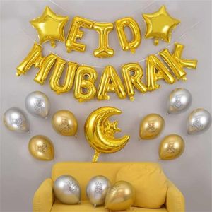 27PCS Zestaw Eid Mubarak Balloons Hel Lateks Balon Encoriversaire Dekoracja Globo Aid 211103274c