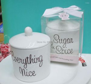 Dinnerware (100pcs/lot) Wholesale Porcelain "Sugar & Spice" Festive Party Favor And Wedding Keepsake Ceramic Sugar Bowl