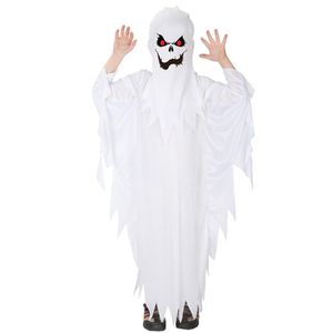 Theme Costume Kids Child Boys Spooky Scary White Ghost Costumes Robe Hood Spirit Halloween Purim Party Carnival Role Play Cosplay 270p